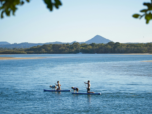 A stand-up paddleboard being inflated with a portable electric pump, showcasing proper PSI for optimal performance and stability on the water.