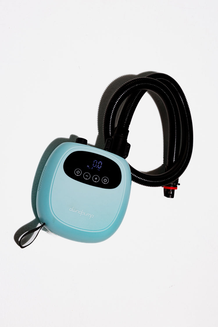 LuxeFloat rechargeable electric SUP pump with 20 PSI capacity