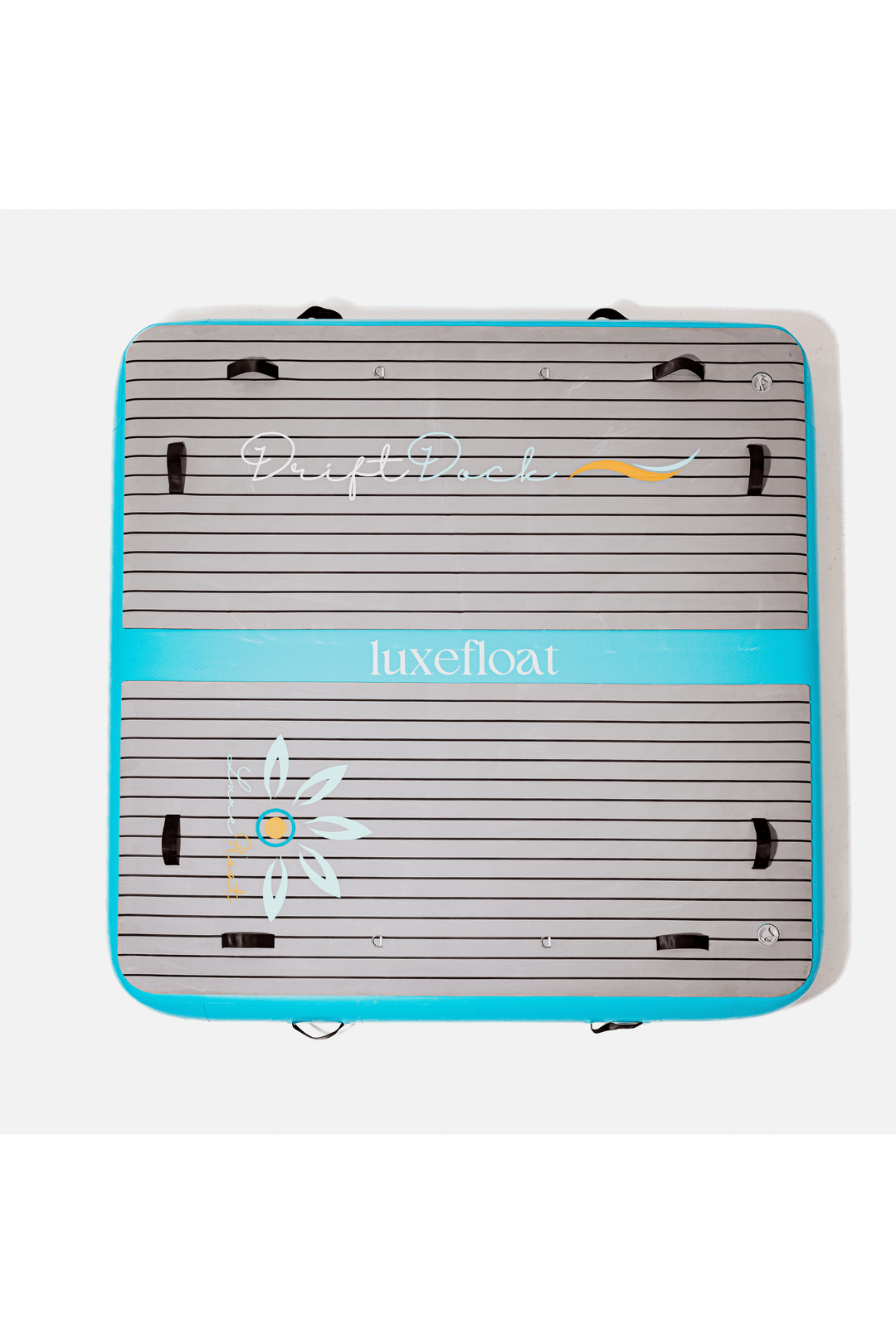 LuxeFloat DriftDock 2m x 2m inflatable pontoon for relaxing on the water