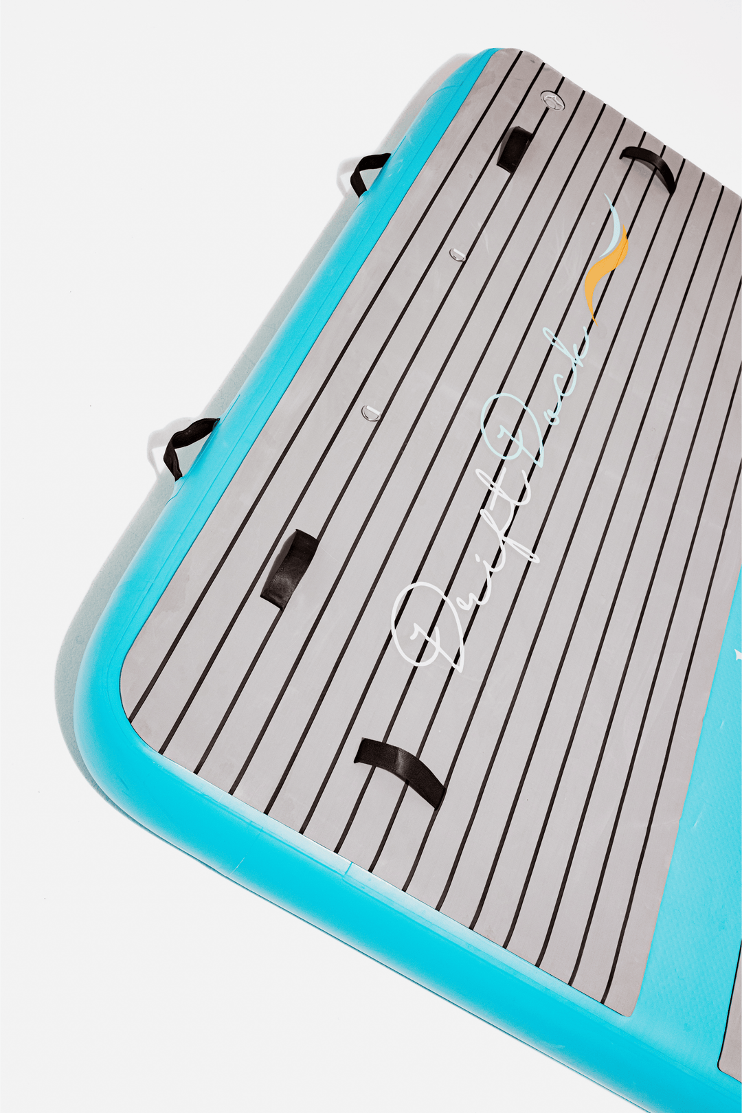 Compact 2x2m floating dock for fishing, sunbathing, and boarding