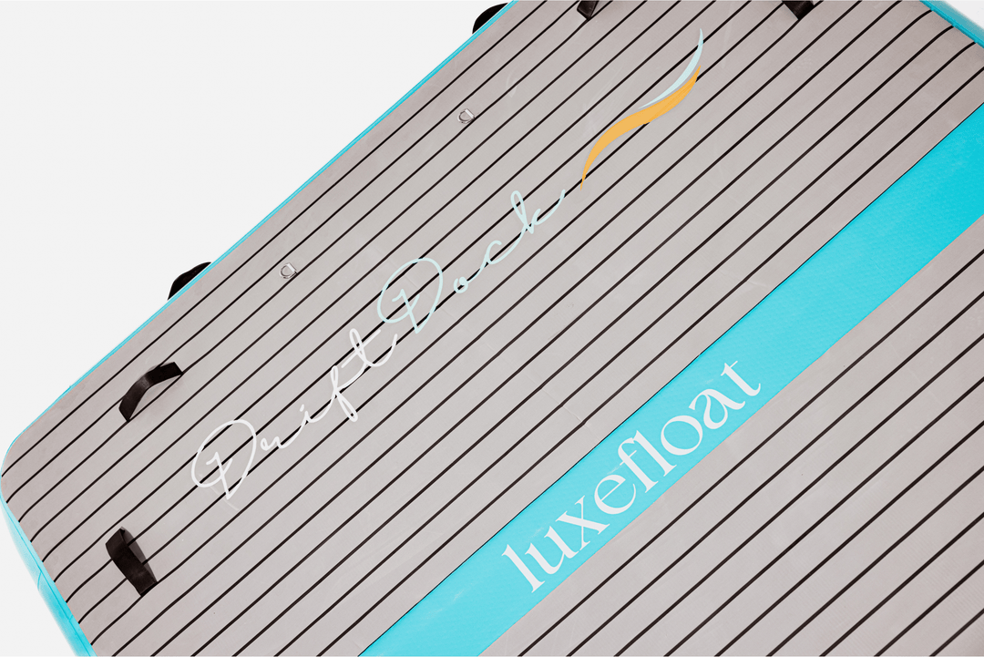 Square inflatable pontoon platform for jet ski access and leisure