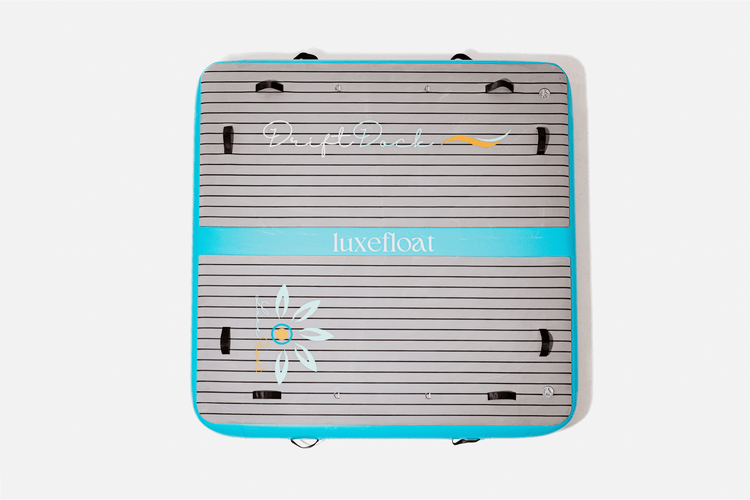 Drop-stitch 2x2m inflatable platform with marine-grade fittings